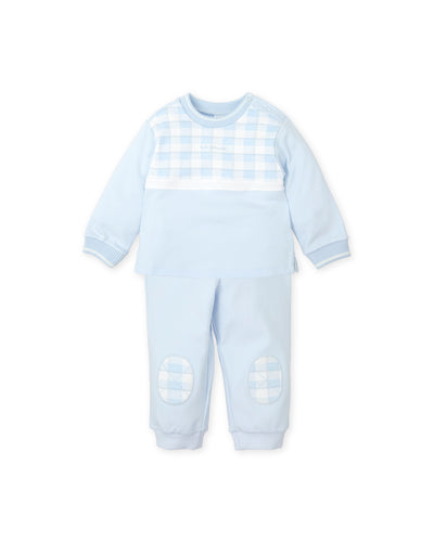 NEW AW24 Tutto Piccolo Boys Blue Checked Tracksuit 8586