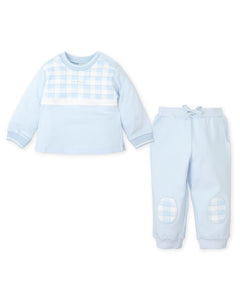 NEW AW24 Tutto Piccolo Boys Blue Checked Tracksuit 8586