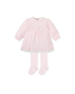 NEW AW24 Tutto Piccolo Girls Pink Dress and Tights 8783