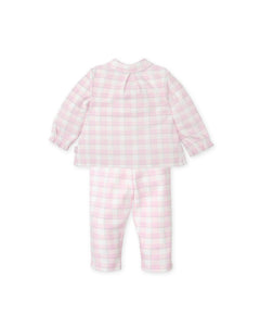 NEW AW24 Tutto Piccolo Girls Pink Checked Pjs 8885