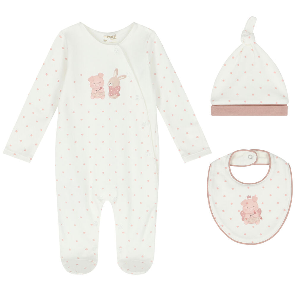NEW AW23 Mayoral 3 Piece Baby Gift Set 9360 Pink/11