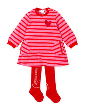 Load image into Gallery viewer, NEW AW24 Agatha Ruiz De La Prada Girls Striped Dress and Tights 9485 RED