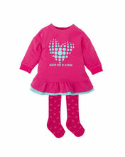 Load image into Gallery viewer, NEW AW24 Agatha Ruiz De La Prada Girls Heart Dress and Tights 9324 FUCHSIA