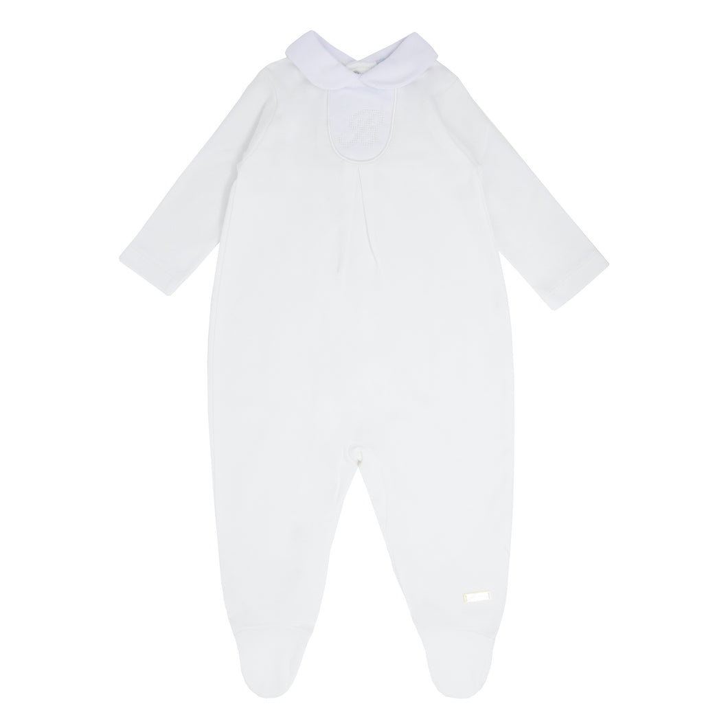 NEW AW24 Blues Baby White Cotton B Babygrow BB0037