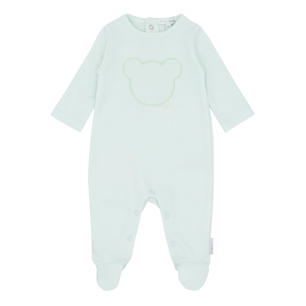 NEW SS25 Blues Baby Mint Bear Cotton Babygrow BB0204M