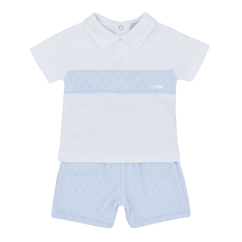 NEW SS24 Blues Baby Blue and White Shorts Set BB1204