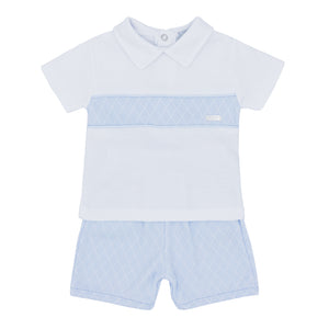 NEW SS24 Blues Baby Blue and White Shorts Set BB1204