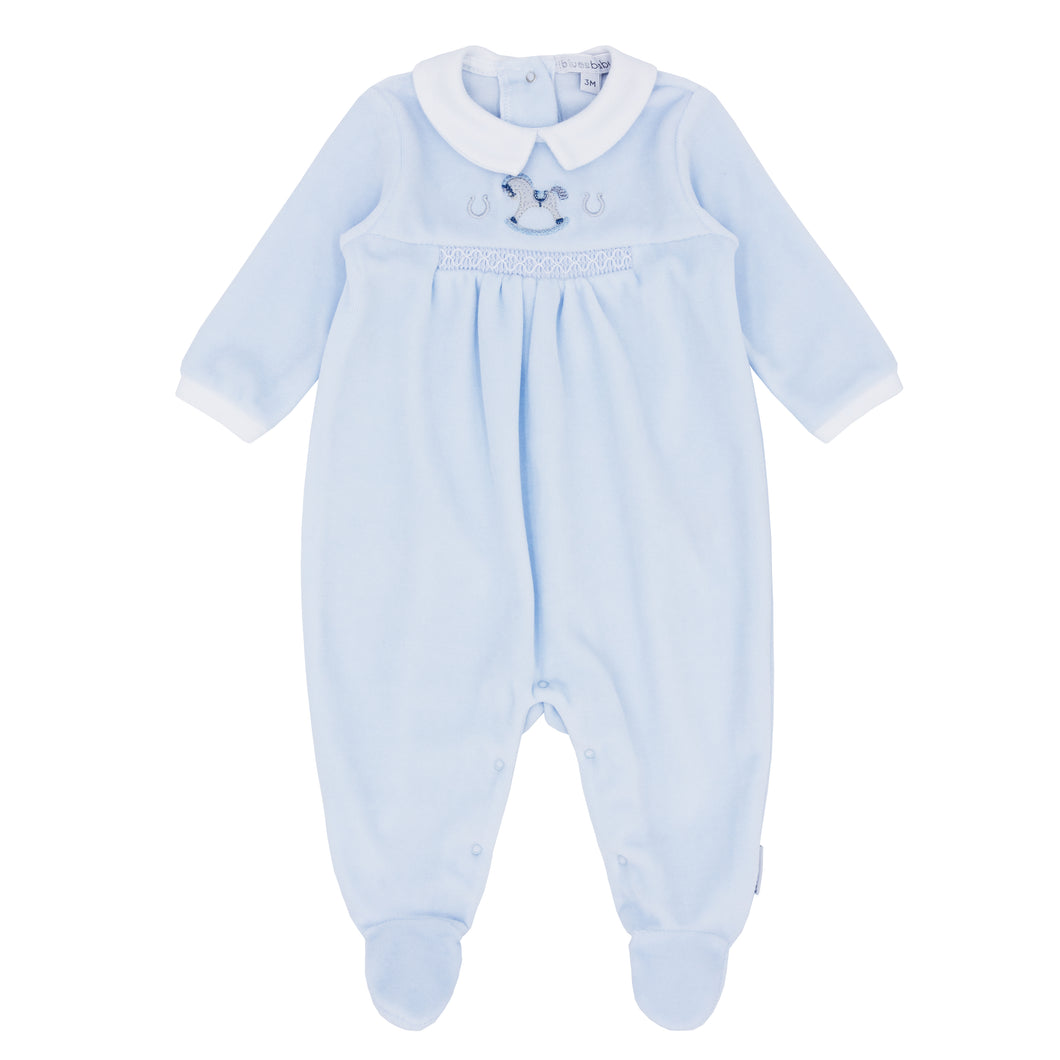 NEW AW24 Blues Baby Blue Rocking Horse Babygrow Bb1415