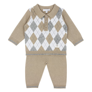 NEW AW24 Blues Baby Beige Knitted Tracksuit BB1526