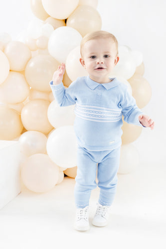 NEW AW24 Blues Baby Blue Knitted Tracksuit BB1530