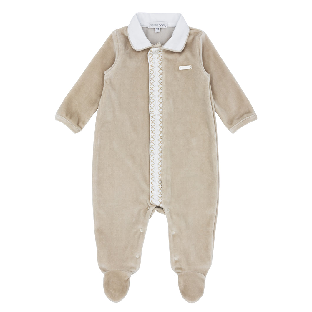 NEW AW24 Blues Baby Beige Velour Babygrow BB1592