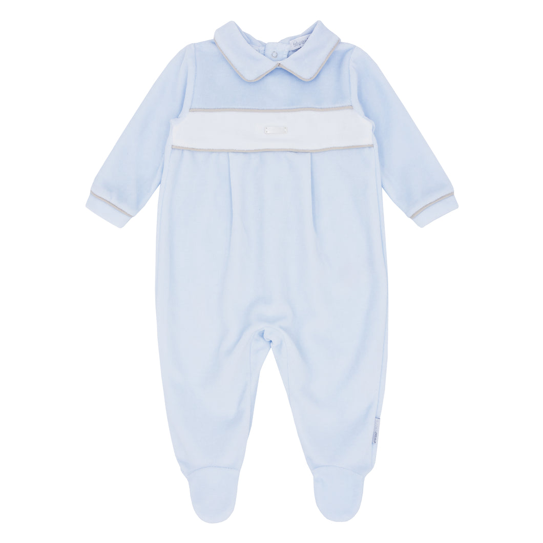 NEW AW24 Blues Baby Blue Velour Babygrow BB1603