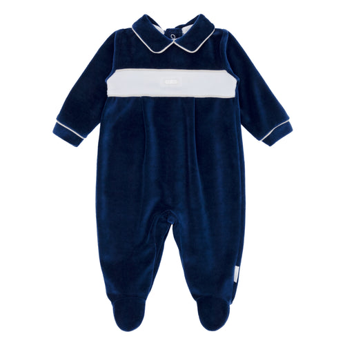 NEW AW24 Blues Baby Navy Velour Babygrow BB1615