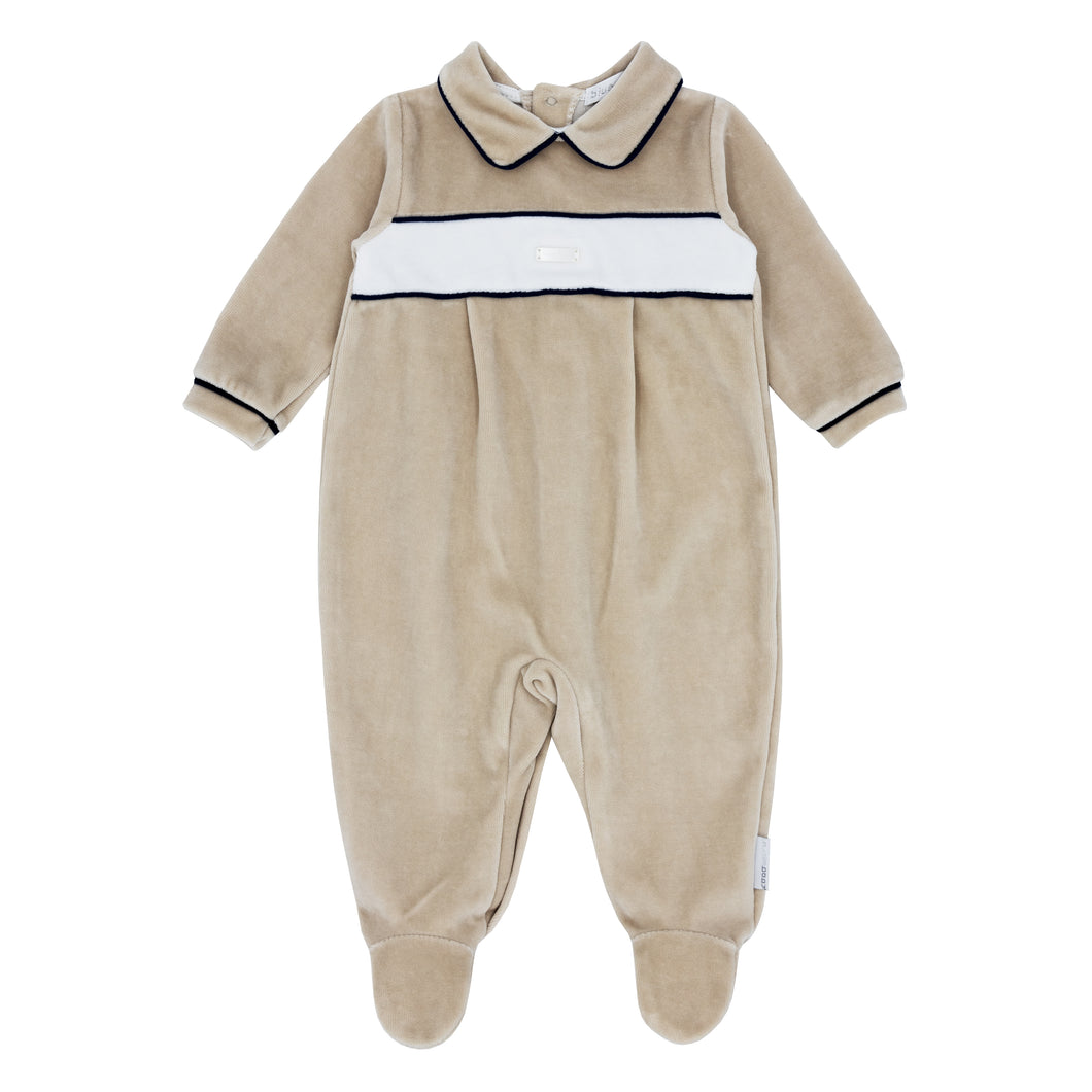 NEW AW24 Blues Baby Beige Velour Babygrow BB1616