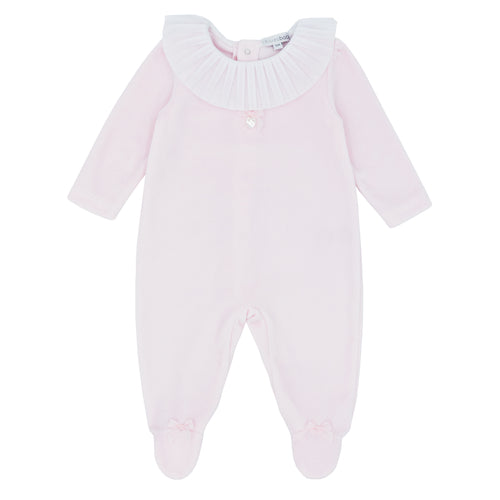 NEW AW24 Blues Baby Pink Frill Collar Babygrow BB1695