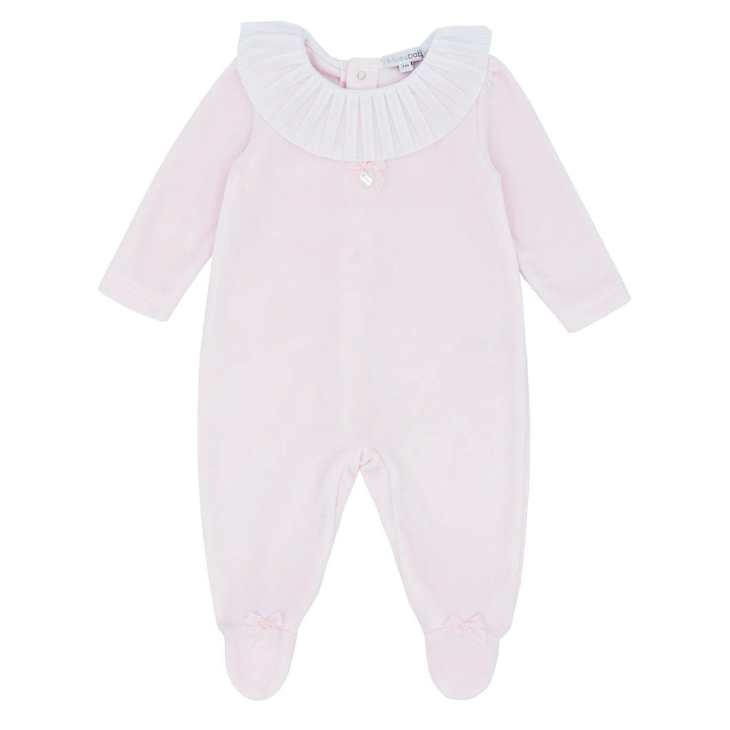 NEW AW24 Blues Baby Pink Frill Collar Babygrow BB1695