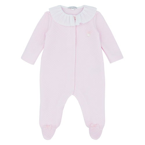 NEW AW24 Blues Baby Pink Frill Collar Babygrow BB1698