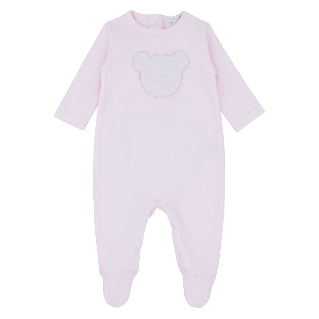 NEW SS25 Blues Baby Pink Bear Cotton Babygrow BB0204P