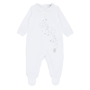 NEW AW25 Blues Baby Unisex White Velour Babygrow BB2060