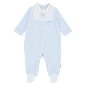 NEW AW25 Blues Baby Blue Velour Rocking Horse Babygrow BB2062