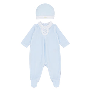 NEW AW25 Blues Baby Blue Velour Babygrow BB2064