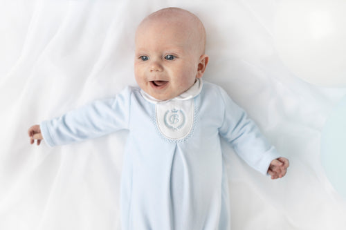 NEW AW25 Blues Baby Blue Velour Babygrow BB2064