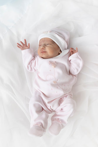 NEW AW25 Blues Baby Pink Velour Babygrow BB2067