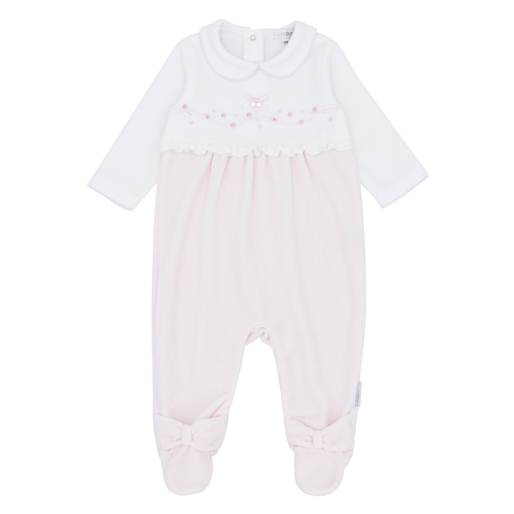 NEW AW25 Blues Baby Pink Velour Babygrow BB2068