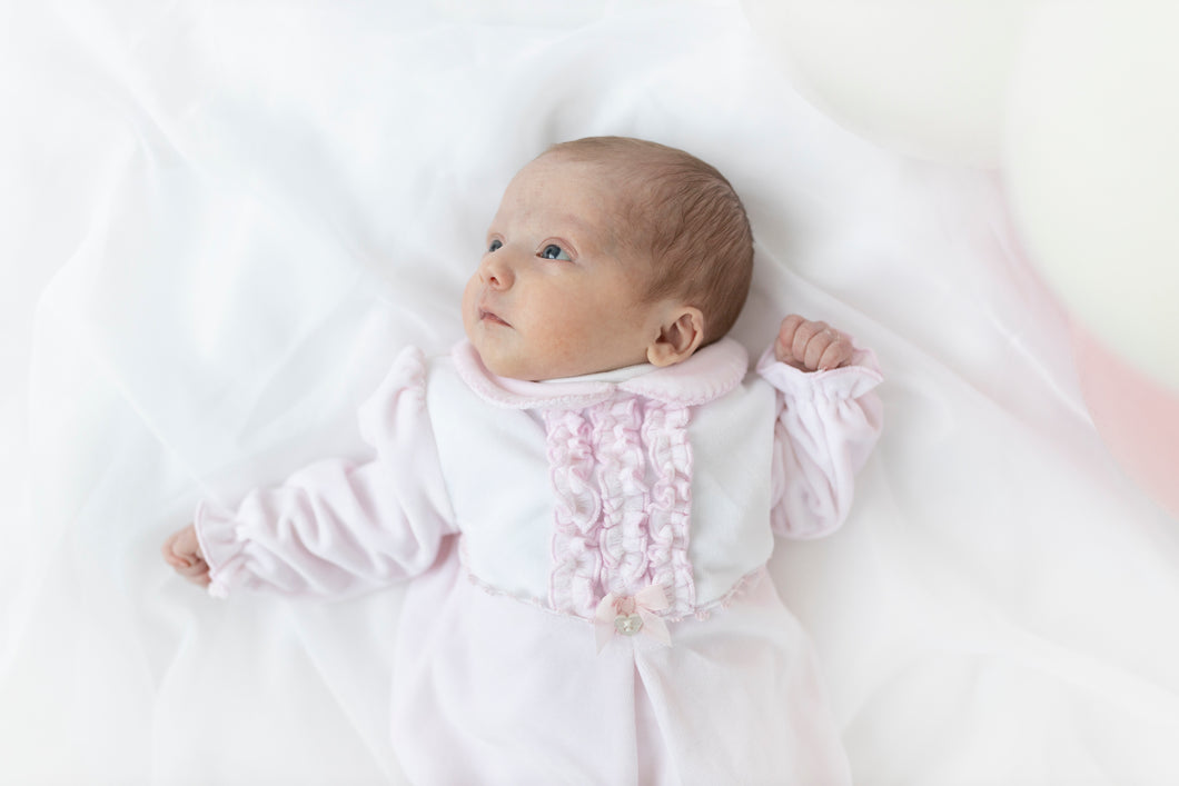NEW AW25 Blues Baby Pink Velour Babygrow BB2070