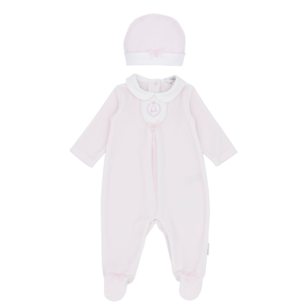 NEW AW25 Blues Baby Pink Velour Babygrow BB2072