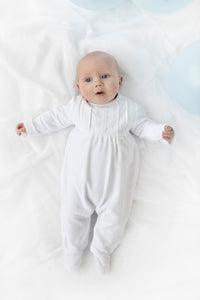 NEW AW25 Blues Baby White Unisex Velour Babygrow BB2073