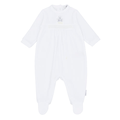 NEW AW25 Blues Baby White Unisex Velour ABC Babygrow BB2074
