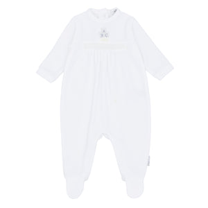 NEW AW25 Blues Baby White Unisex Velour ABC Babygrow BB2074