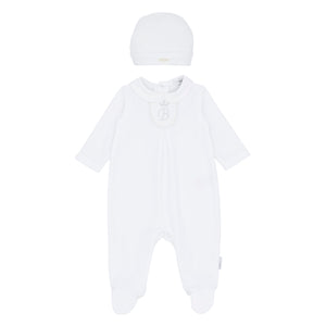 NEW AW25 Blues Baby White Unisex Velour Babygrow BB2075