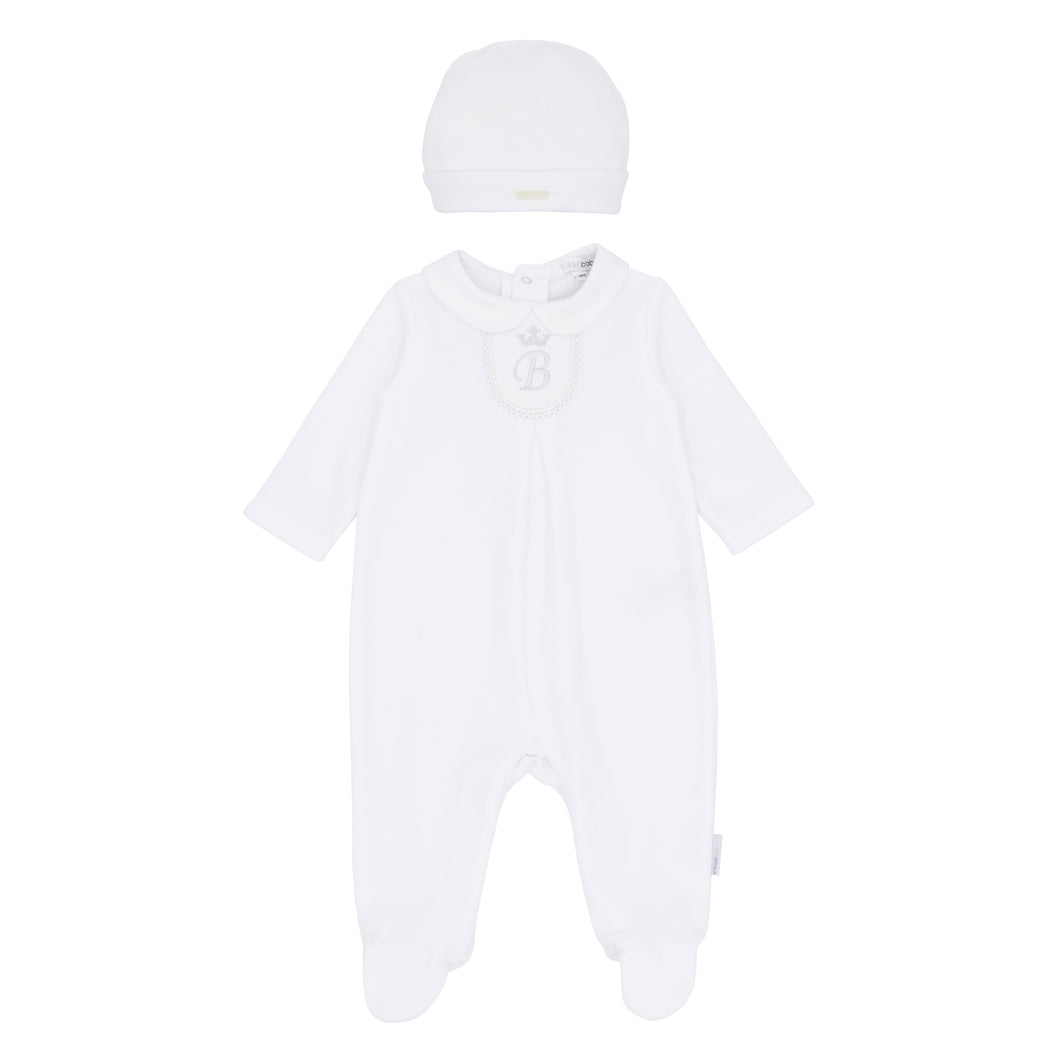 NEW AW25 Blues Baby White Unisex Velour Babygrow BB2075