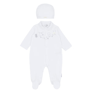 NEW AW25 Blues Baby White Unisex Velour Babygrow Hat BB2078