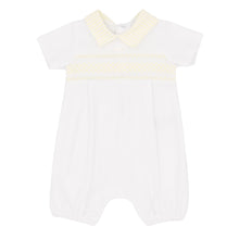 Load image into Gallery viewer, NEW SS26 Blues Baby Smocked Romper BB2261 White/Lemon