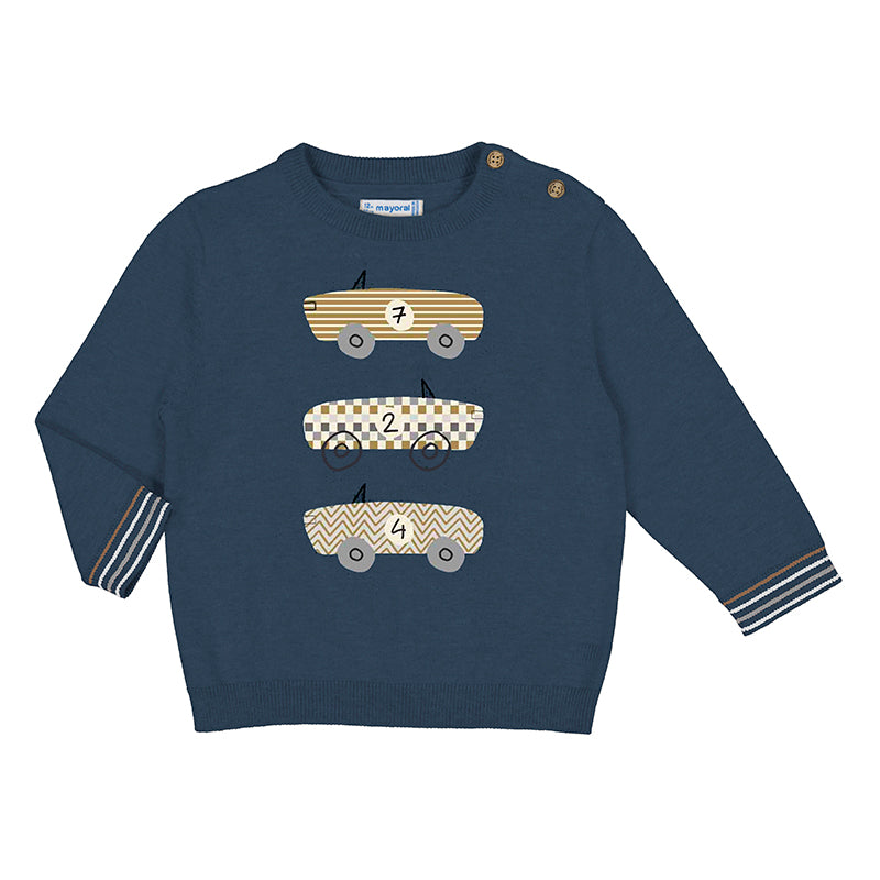 PRE ORDER - NEW AW24 Mayoral Boys Race Car Jumper 2313 Navy/80