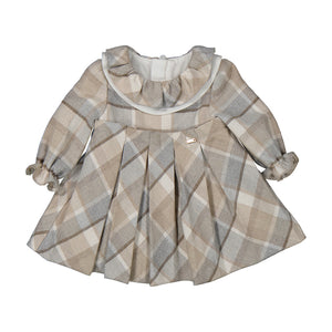 NEW AW24 Mayoral Plaid Dress 2808 Walnut/33