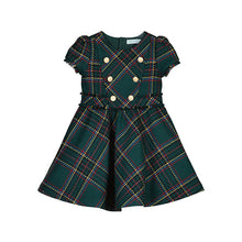 Load image into Gallery viewer, NEW AW24 Abel and Lula Bottle Green Plaid Dress 5525