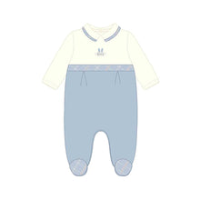 Load image into Gallery viewer, NEW AW24 Mayoral Boys Velour Babygrow 2791 Sky Blue/27