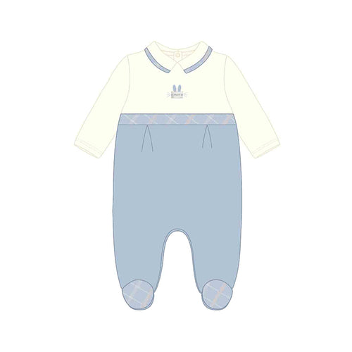 PRE ORDER - NEW AW24 Mayoral Boys Velour Babygrow 2791 Sky Blue/27