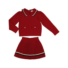 Load image into Gallery viewer, PRE ORDER - NEW AW24 Abel and Lula Pleated Knit Skirt Set Red 5548