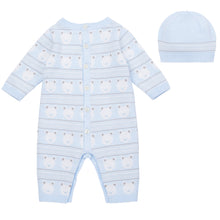 Load image into Gallery viewer, NEW AW24 Emile et Rose Harry Knitted Teddy Romper and Hat Blue 2591