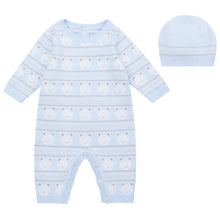 Load image into Gallery viewer, NEW AW24 Emile et Rose Harry Knitted Teddy Romper and Hat Blue 2591