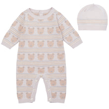 Load image into Gallery viewer, NEW AW24 Emile et Rose Harry Knitted Teddy Romper and Hat Stone 2591