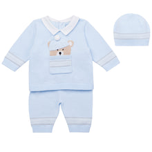 Load image into Gallery viewer, NEW AW24 Emile et Rose Hudson Knitted Teddy Outfit and Hat Blue 6505