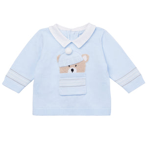 NEW AW24 Emile et Rose Hudson Knitted Teddy Outfit and Hat Blue 6505