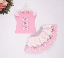 Load image into Gallery viewer, NEW SS24 NeonKids Pink Bow Skirt Set
