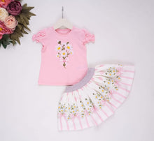 Load image into Gallery viewer, NEW SS24 NeonKids Pink Flower Skirt Set
